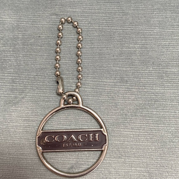 Coach Silver and Brown Vintage metal tag on Keychain - Picture 1 of 9
